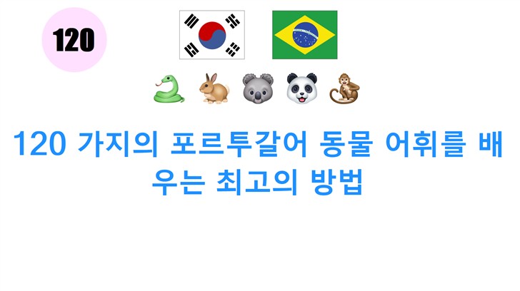 120 가지의 포르투갈어 동물 어휘를 배우는 최고의 방법